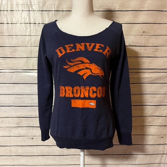 NFL Sweaters - NFL Juniors Denver Broncos Women's Navy Sweater